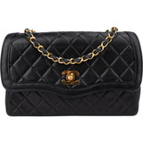 Chanel Quilted Lambskin 24K Gold Single Flap Crossbody Bag