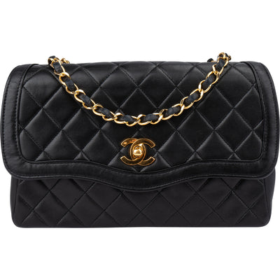 Chanel Quilted Lambskin 24K Gold Single Flap Crossbody Bag