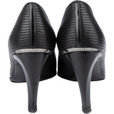 Chanel Black Stitching Leather Heels (36)