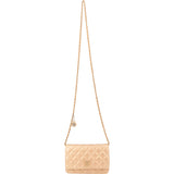 Chanel Golden Quilted Lambskin Coco Wallet On Chain Crossbody Bag