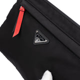 Prada Black Triangle Nylon Spikes Clutch