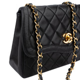 Chanel Quilted Lambskin 24K Gold Single Flap Crossbody Bag
