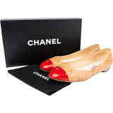 Chanel Red Patent Leather Cork Ballerinas (37.5)