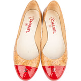 Chanel Red Patent Leather Cork Ballerinas (37.5)