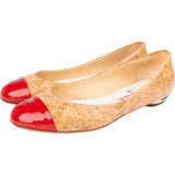 Chanel Red Patent Leather Cork Ballerinas (37.5)