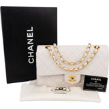 Chanel Quilted Lambskin 24K Gold Medium Double Flap Crossbody Bag