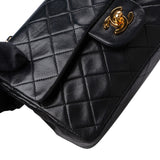 Chanel Quilted Lambskin 24K Gold Small Double Flap Crossbody Bag