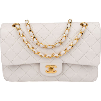 Chanel Quilted Lambskin 24K Gold Medium Double Flap Crossbody Bag