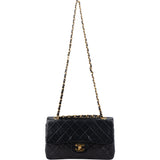 Chanel Quilted Lambskin 24K Gold Small Double Flap Crossbody Bag