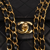 Chanel Quilted Lambskin 24K Gold Medium Double Flap Crossbody Bag