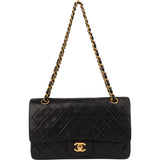 Chanel Quilted Lambskin 24K Gold Medium Double Flap Crossbody Bag