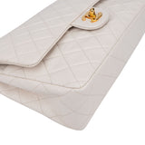 Chanel Quilted Lambskin 24K Gold Medium Double Flap Crossbody Bag