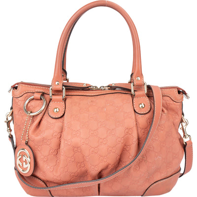 Gucci Leather GG Monogram Sukey Handbag - vintageandkickz
