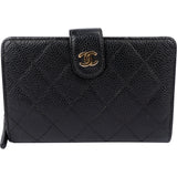 Chanel Quilted Caviar Leder Clip Wallet