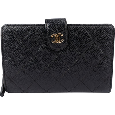 Chanel Quilted Caviar Leder Clip Wallet