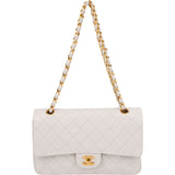 Chanel Quilted Lambskin 24K Gold Medium Double Flap Crossbody Bag