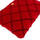 Chanel Rouge Stitching Velvet CC Clutch