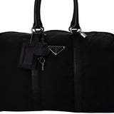 Prada Black Nylon Triangle Duffle Bag 48