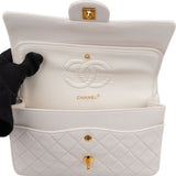 Chanel Quilted Lambskin 24K Gold Medium Double Flap Crossbody Bag