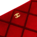 Chanel Rouge Stitching Velvet CC Clutch