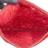 Chanel Rouge Stitching Velvet CC Clutch