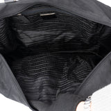 Prada Black Nylon Triangle Duffle Bag 48