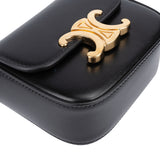 Céline Black Boxcalf Mini Triomphe Crossbody Bag