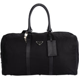 Prada Black Nylon Triangle Duffle Bag 48