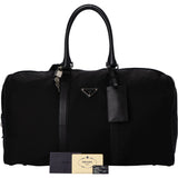 Prada Black Nylon Triangle Duffle Bag 48