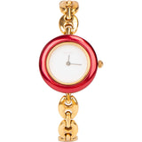 Gucci Gold Tone Multicolor Bezel Watch