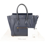 Céline Ink Blue Leather Lugggage Handbag