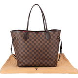 Louis Vuitton Damier Ebene Monogram Neverfull MM Shopper Handbag