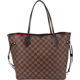 Louis Vuitton Damier Ebene Monogram Neverfull MM Shopper Handbag
