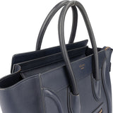 Céline Ink Blue Leather Lugggage Handbag