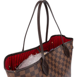 Louis Vuitton Damier Ebene Monogram Neverfull MM Shopper Handbag