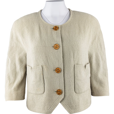 Chanel Tweed Gold Tone CC Buttons Jacket (DE40 / FR42)