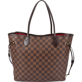 Louis Vuitton Damier Ebene Monogram Neverfull MM Shopper Handbag
