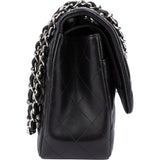 Chanel Quilted Lambskin Palladium Jumbo Double Flap Crossbody Bag