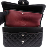 Chanel Quilted Lambskin Palladium Jumbo Double Flap Crossbody Bag
