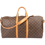 Louis Vuitton Canvas Monogram Keepall 55 Bandouliere