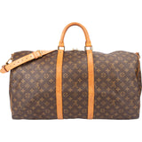 Louis Vuitton Canvas Monogram Keepall 55 Bandouliere