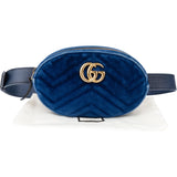 Gucci Blue Satin Marmont GG Bumbag