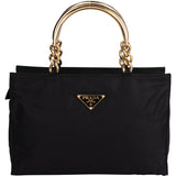 Prada Nylon Golden Handle Handbag