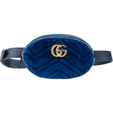 Gucci Blue Satin Marmont GG Bumbag