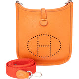 Hermès Orange Clemence Leather Evelyne 16 Crossbody Bag