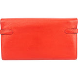 Hermès Red Orange Togo Leather Kelly Wallet