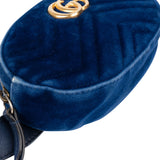 Gucci Blue Satin Marmont GG Bumbag