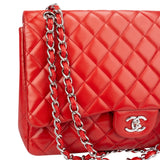 Chanel Quilted Lambskin Palladium Maxi Single Flap Crossbody Bag