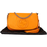 Gucci Orange Leather GG Soho Crossbody Bag