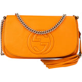 Gucci Orange Leather GG Soho Crossbody Bag
